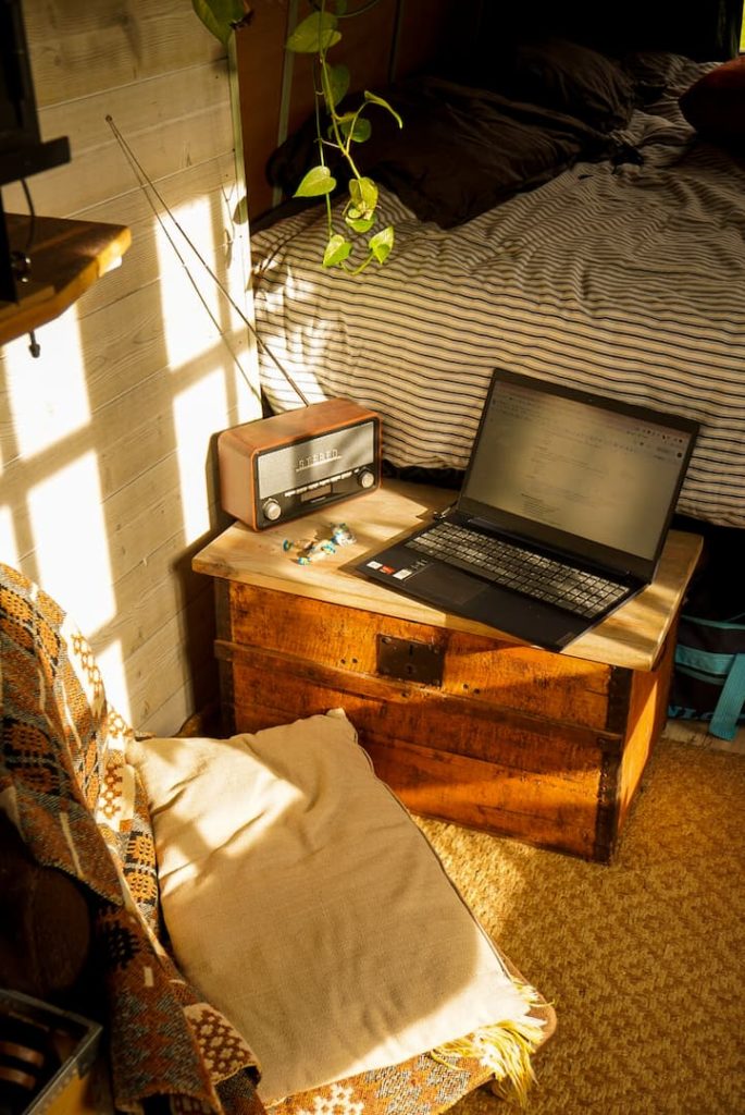 Mon bureau pendant le séjour dans la tiny house